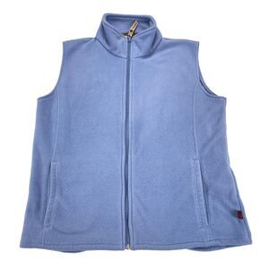 Woolrich Vest Women's Sleeveless Mock Neck Fleece Medium Blue